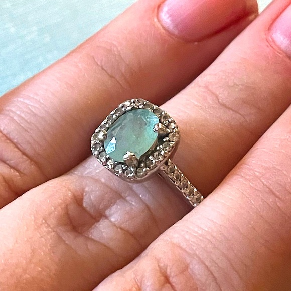 Holiday Sale ✨ All-Natural Certified Grandidierite 14K White Gold Ring Size 7 - Picture 3 of 15